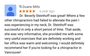 google review for vancouver chiropractor